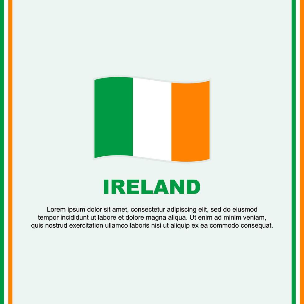 irland flagga bakgrund design mall. irland oberoende dag baner social media posta. irland tecknad serie vektor