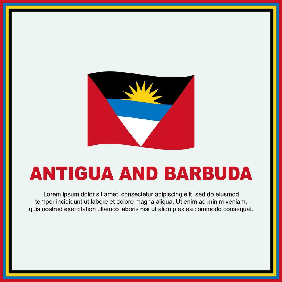 antigua och barbuda flagga bakgrund design mall. antigua och barbuda oberoende dag baner social media posta. antigua och barbuda baner vektor