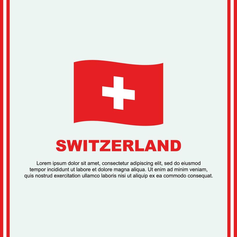 schweiz flagga bakgrund design mall. schweiz oberoende dag baner social media posta. schweiz tecknad serie vektor