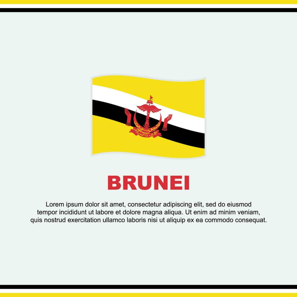 brunei Flagge Hintergrund Design Vorlage. brunei Unabhängigkeit Tag Banner Sozial Medien Post. brunei Design vektor