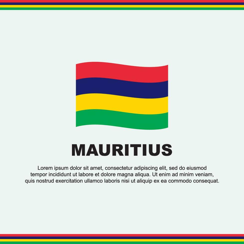 Mauritius Flagge Hintergrund Design Vorlage. Mauritius Unabhängigkeit Tag Banner Sozial Medien Post. Mauritius Design vektor
