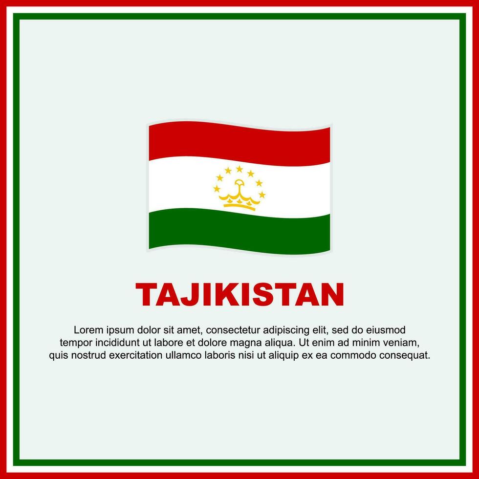 Tadschikistan Flagge Hintergrund Design Vorlage. Tadschikistan Unabhängigkeit Tag Banner Sozial Medien Post. Tadschikistan Banner vektor