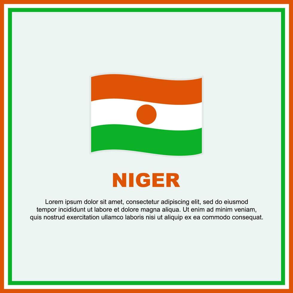 niger flagga bakgrund design mall. niger oberoende dag baner social media posta. niger baner vektor