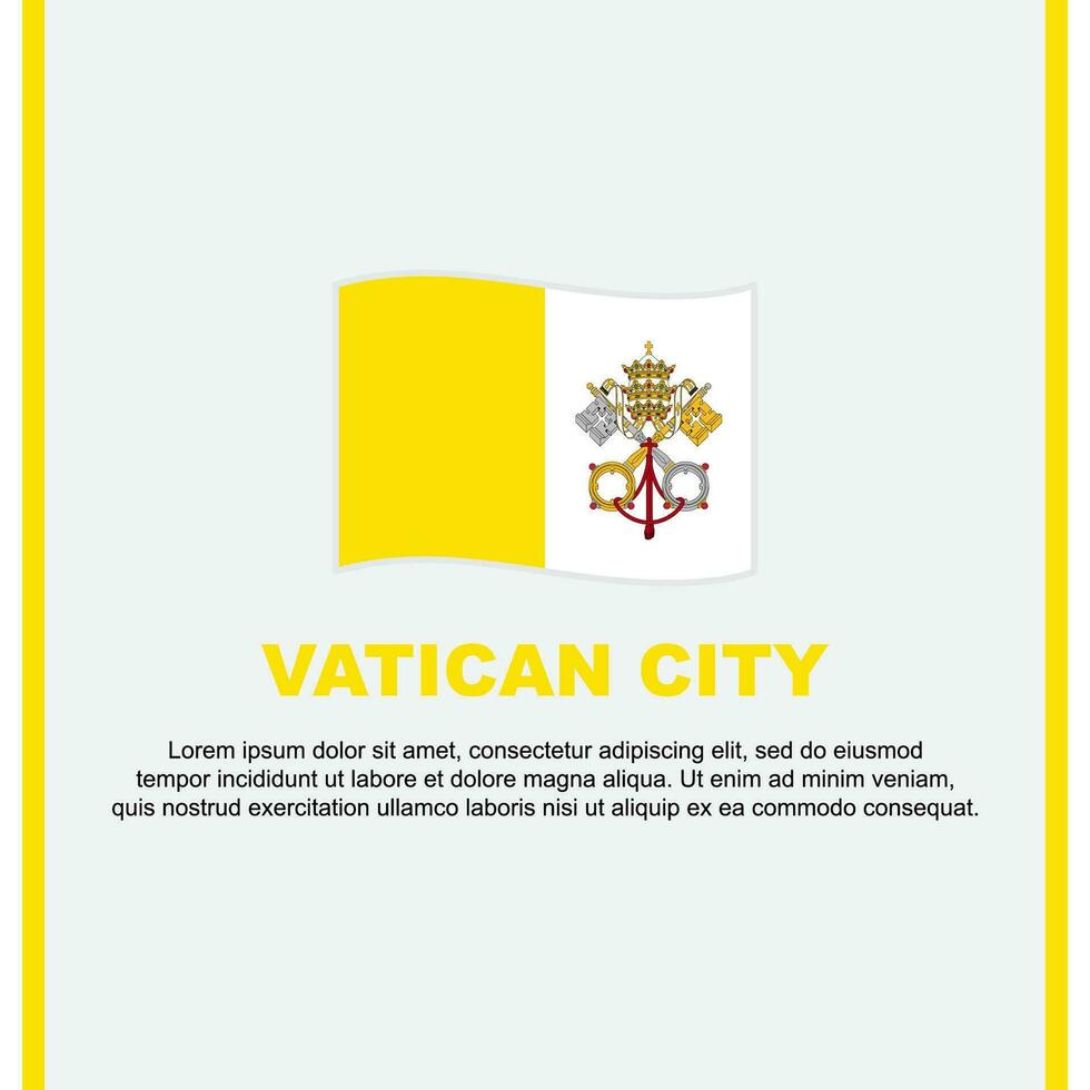 vatican stad flagga bakgrund design mall. vatican stad oberoende dag baner social media posta. vatican stad tecknad serie vektor