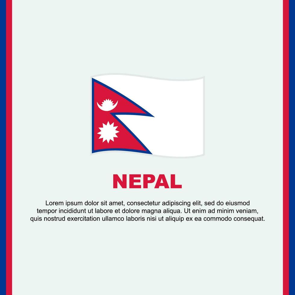 nepal flagga bakgrund design mall. nepal oberoende dag baner social media posta. nepal tecknad serie vektor