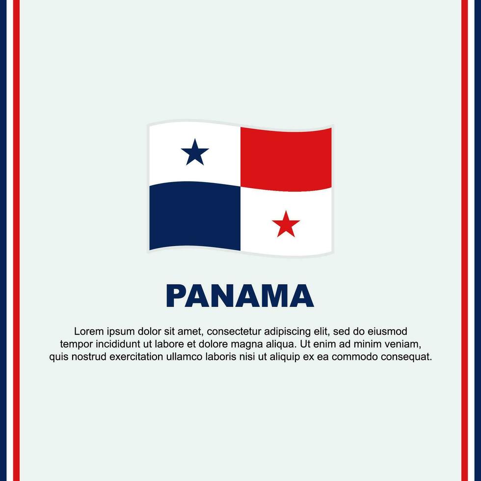 Panama Flagge Hintergrund Design Vorlage. Panama Unabhängigkeit Tag Banner Sozial Medien Post. Panama Karikatur vektor