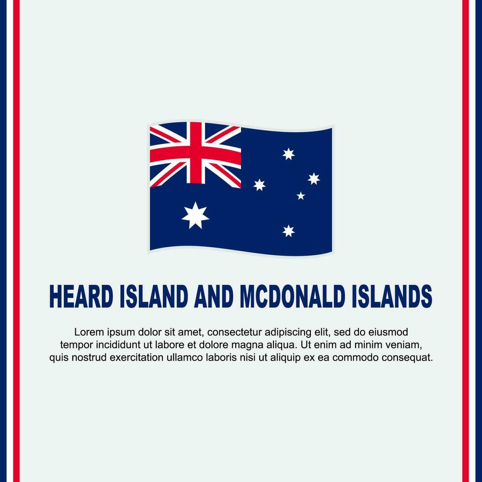 Heard ö och mcdonald öar flagga bakgrund design mall. baner social media posta. design vektor