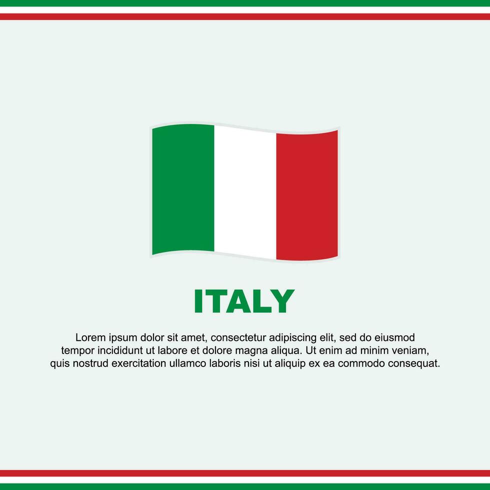 Italien Flagge Hintergrund Design Vorlage. Italien Unabhängigkeit Tag Banner Sozial Medien Post. Italien Design vektor