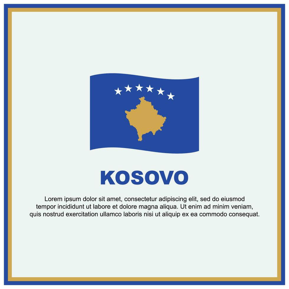 kosovo flagga bakgrund design mall. kosovo oberoende dag baner social media posta. kosovo baner vektor