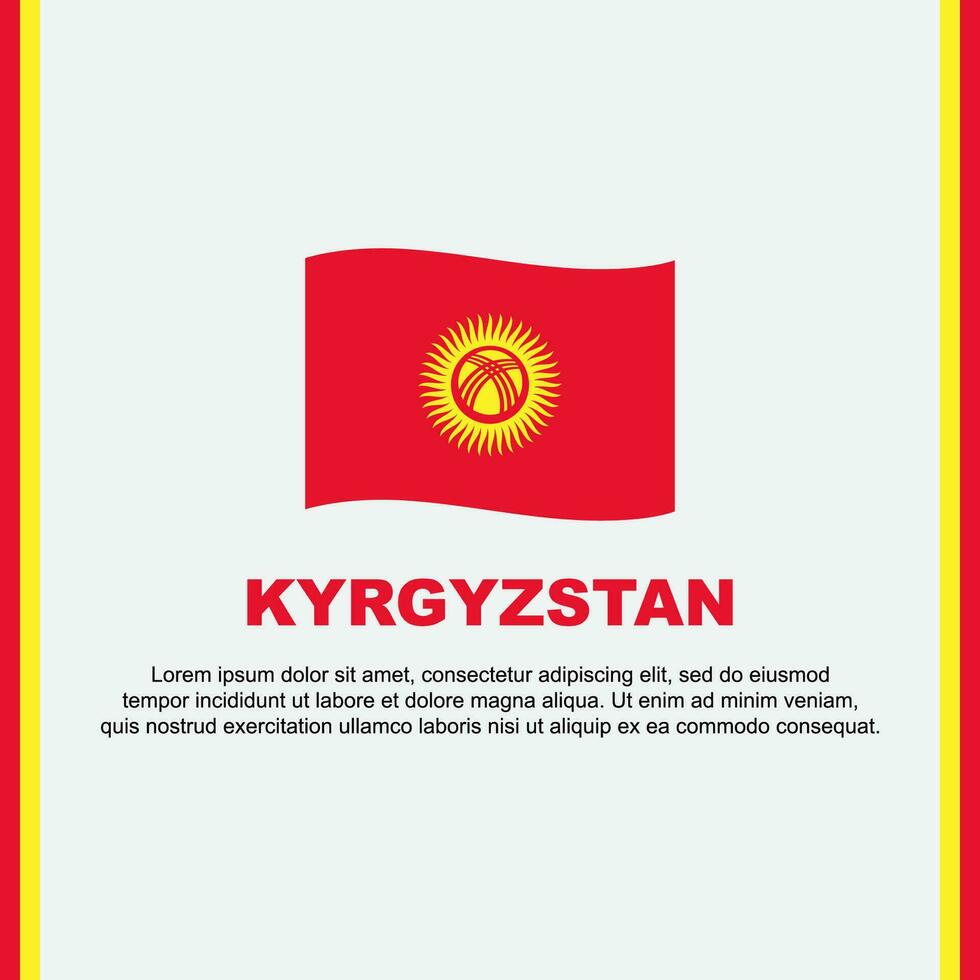 kyrgyzstan flagga bakgrund design mall. kyrgyzstan oberoende dag baner social media posta. kyrgyzstan tecknad serie vektor