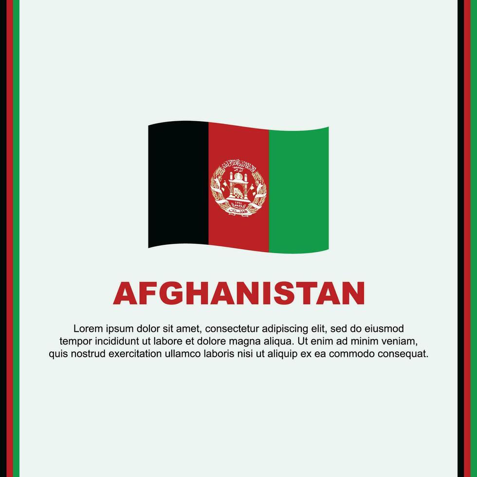 afghanistan flagga bakgrund design mall. afghanistan oberoende dag baner social media posta. afghanistan tecknad serie vektor