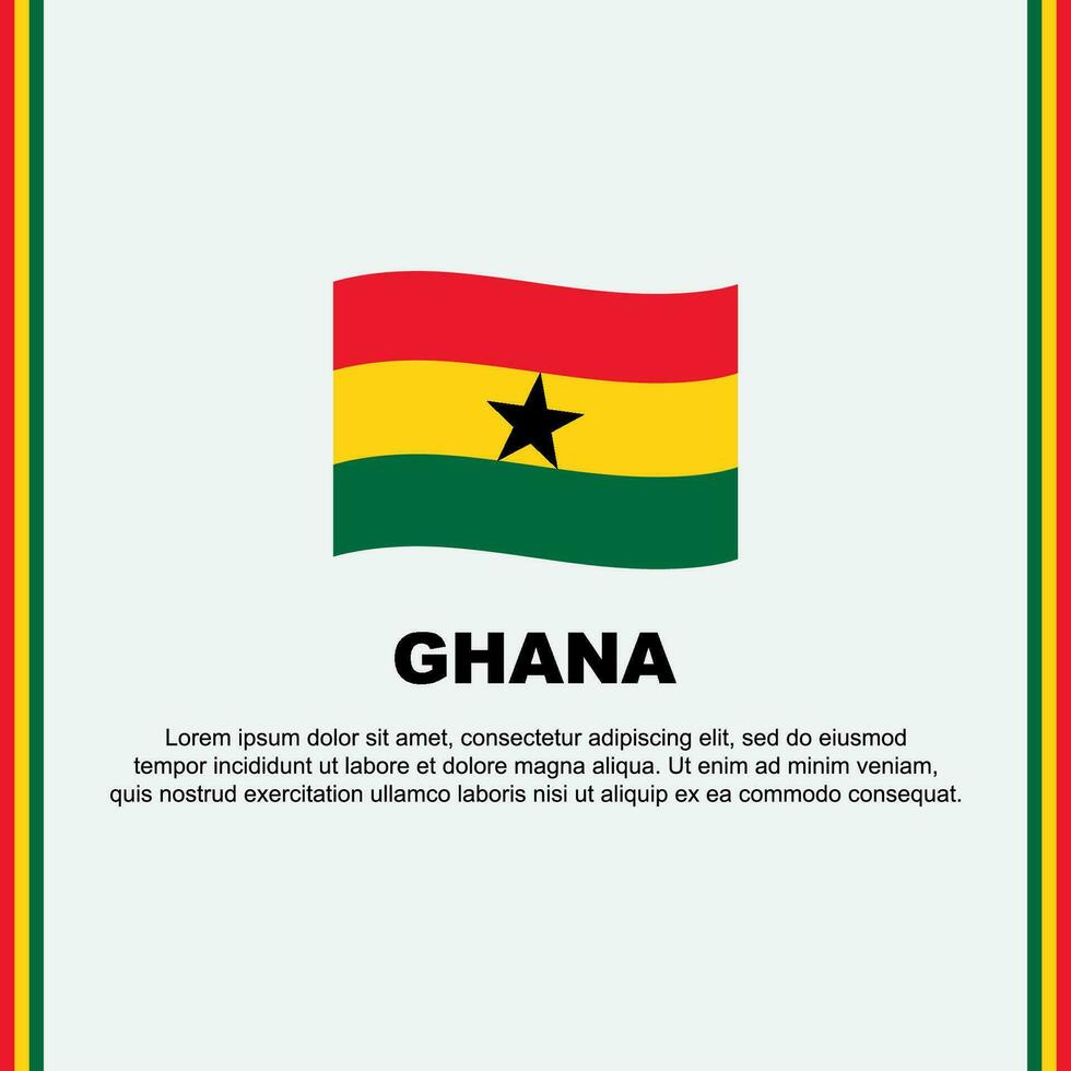 ghana flagga bakgrund design mall. ghana oberoende dag baner social media posta. ghana tecknad serie vektor