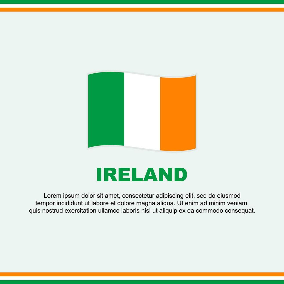 irland flagga bakgrund design mall. irland oberoende dag baner social media posta. irland design vektor