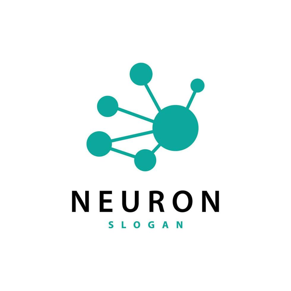 nervcell logotyp, nervcell nerv eller tång vektor abstrakt molekyl design, mall illustration