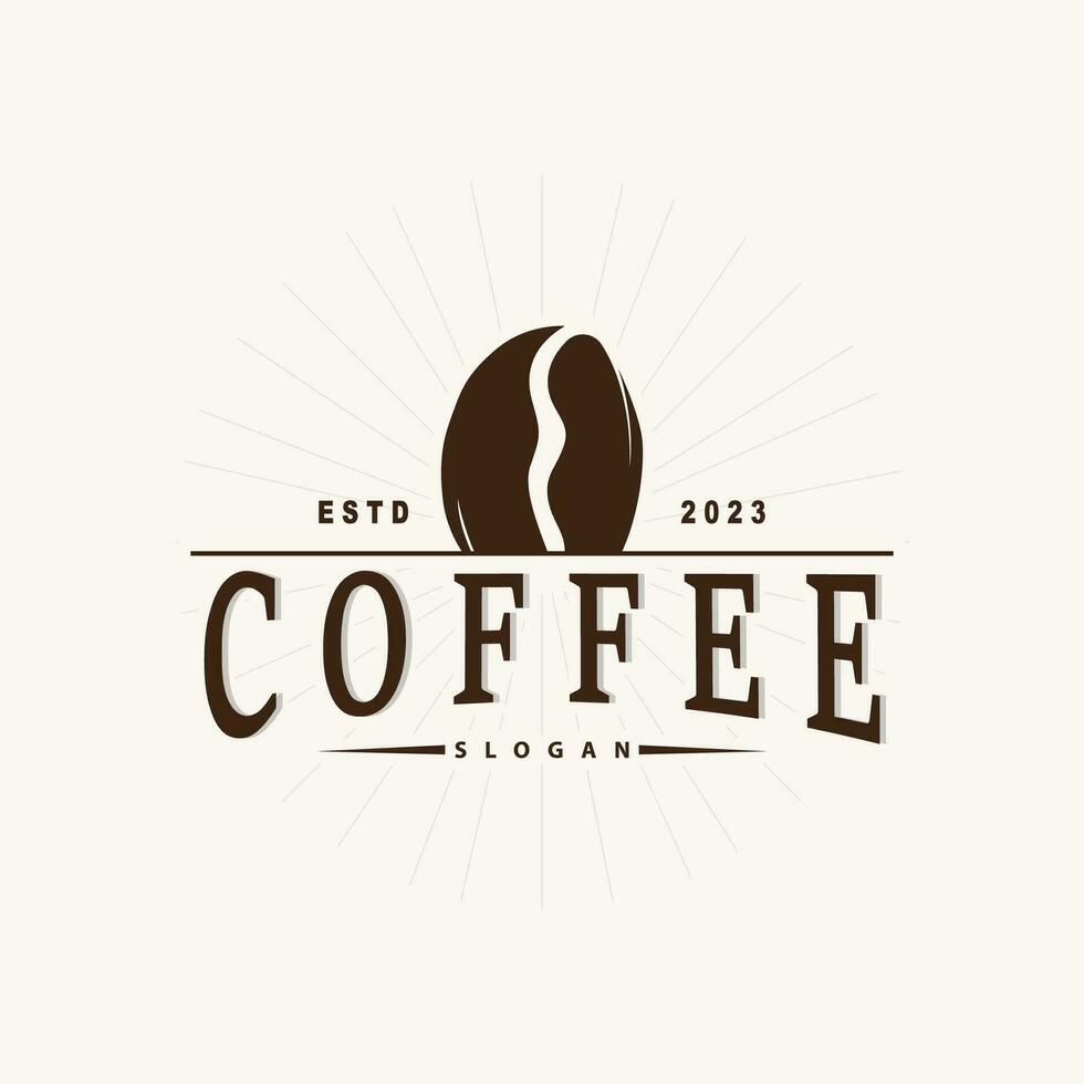 Kaffee Logo, einfach Koffein trinken Design von Kaffee Bohnen, zum Cafe, Bar, Restaurant oder Produkt Marke Geschäft vektor