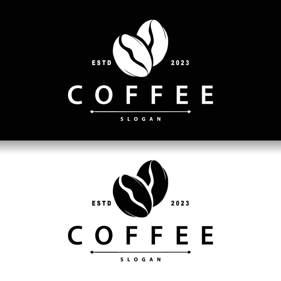 kaffe logotyp, enkel koffein dryck design från kaffe bönor, för Kafé, bar, restaurang eller produkt varumärke företag vektor