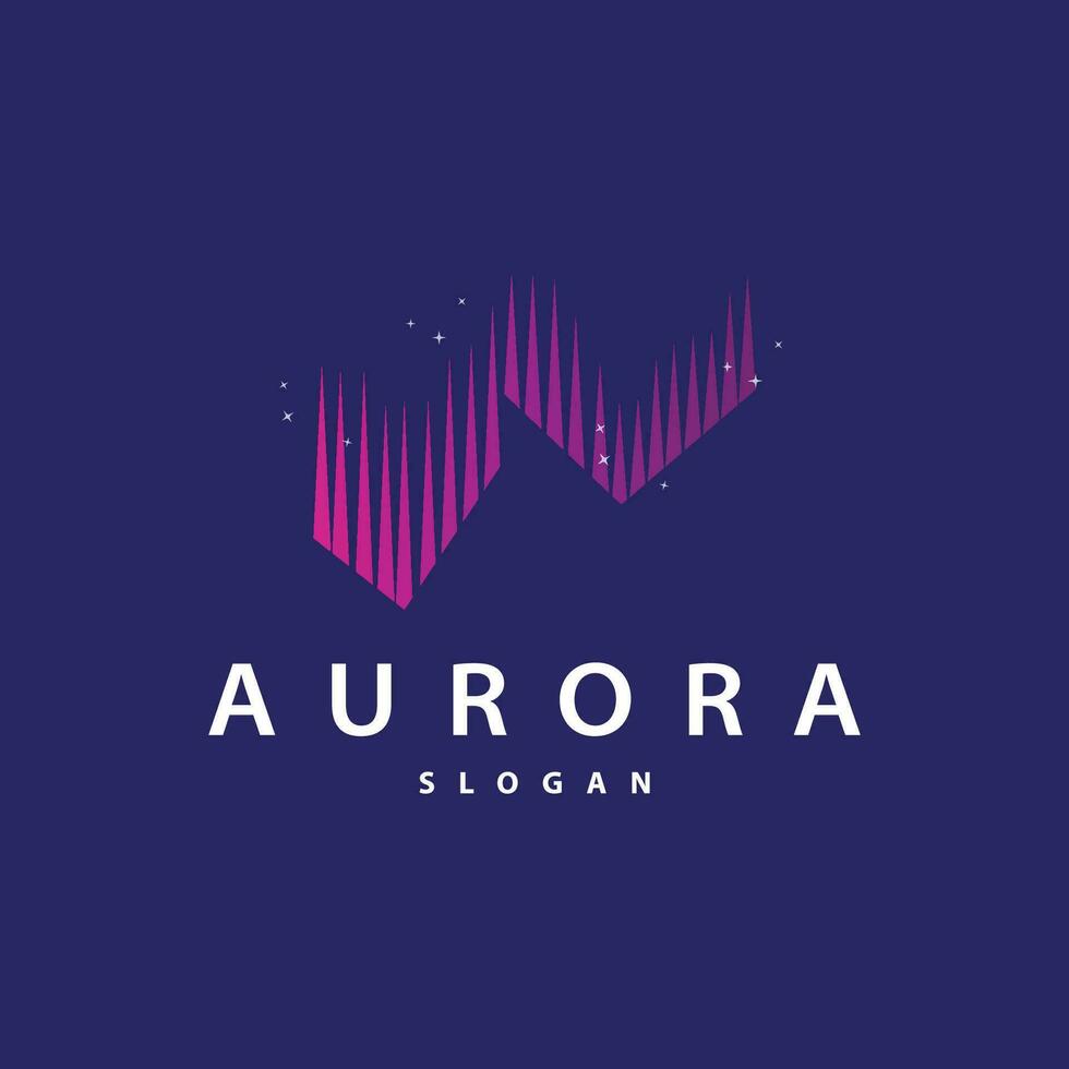 Aurora Licht Welle Himmel Aussicht Logo, einfach abstrakt Schablone Illustration Design vektor