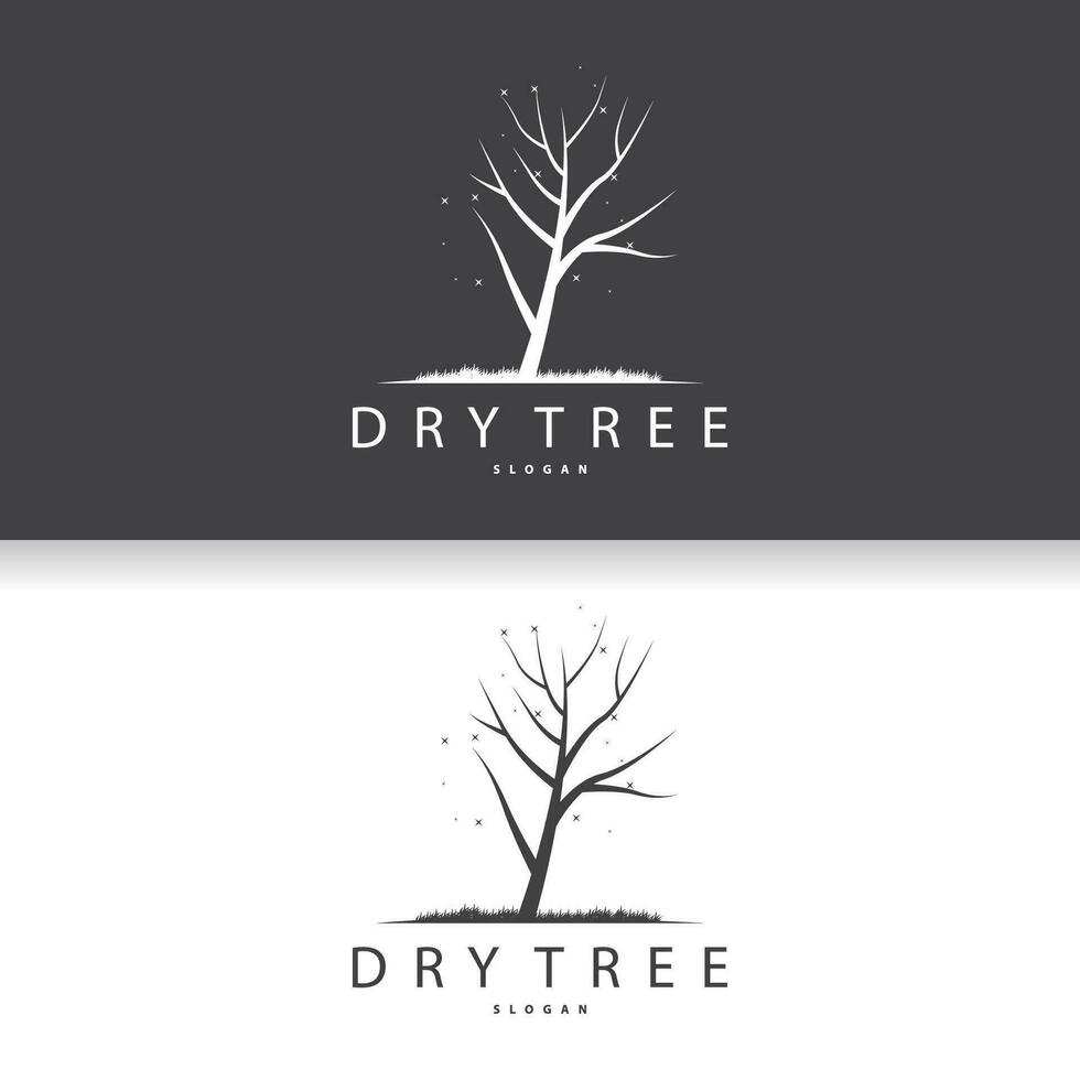 trocken Baum Logo, tot Baum Pflanze Design Vektor Silhouette Illustration Vorlage