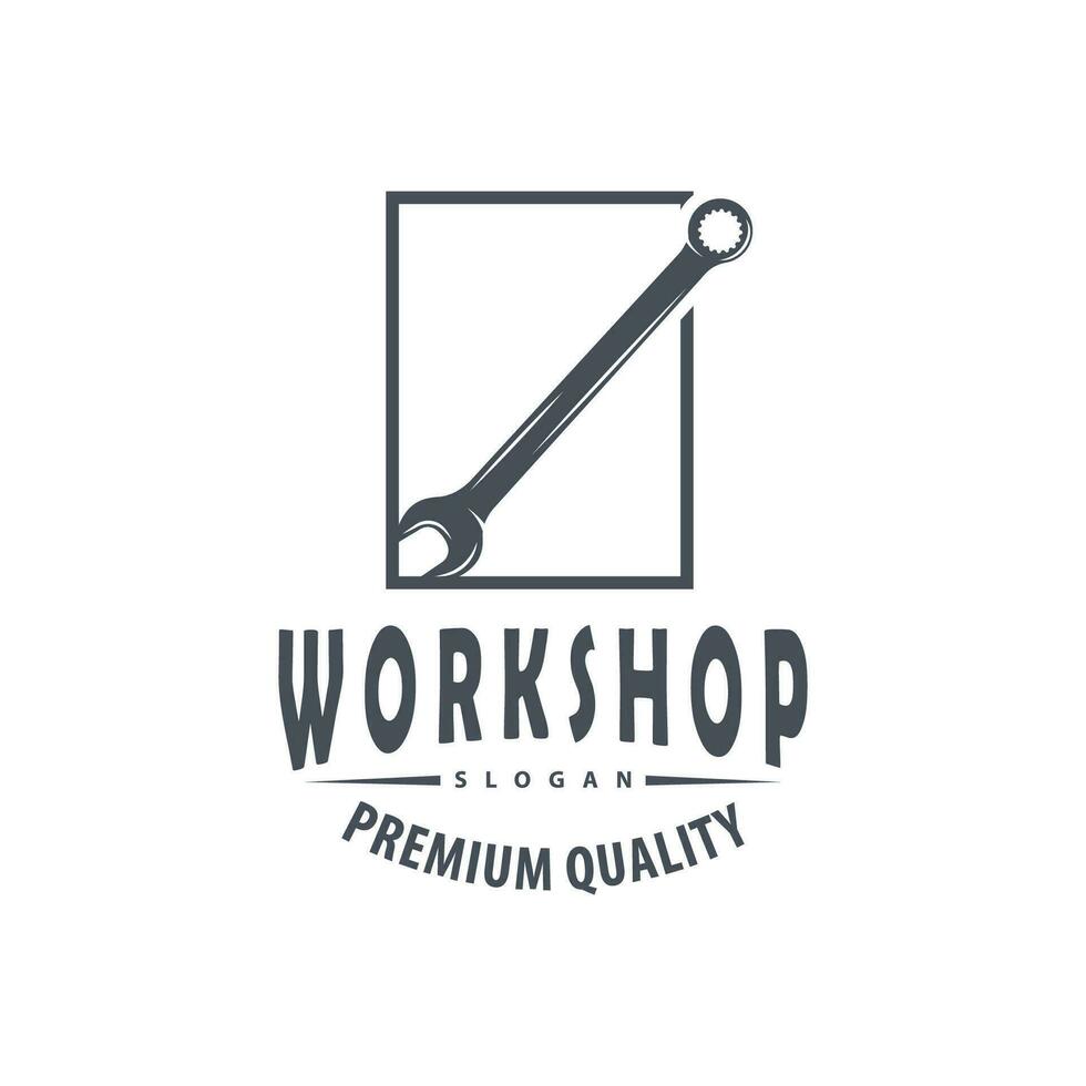 Reparatur Werkstatt Logo, einfach Schlüssel und Ausrüstung Design zum ein einfach Fahrzeug Reparatur Geschäft, Vektor Schablone Illustration