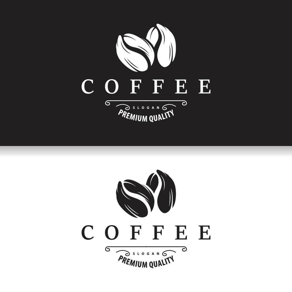 kaffe logotyp, enkel koffein dryck design från kaffe bönor, för Kafé, bar, restaurang eller produkt varumärke företag vektor