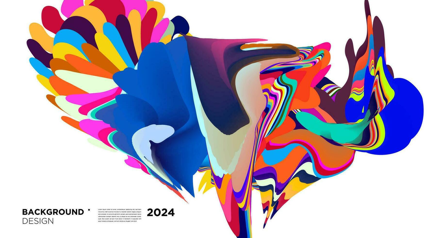 färgrik abstrakt vätska form för digital webb baner design bakgrund mall 2024 vektor