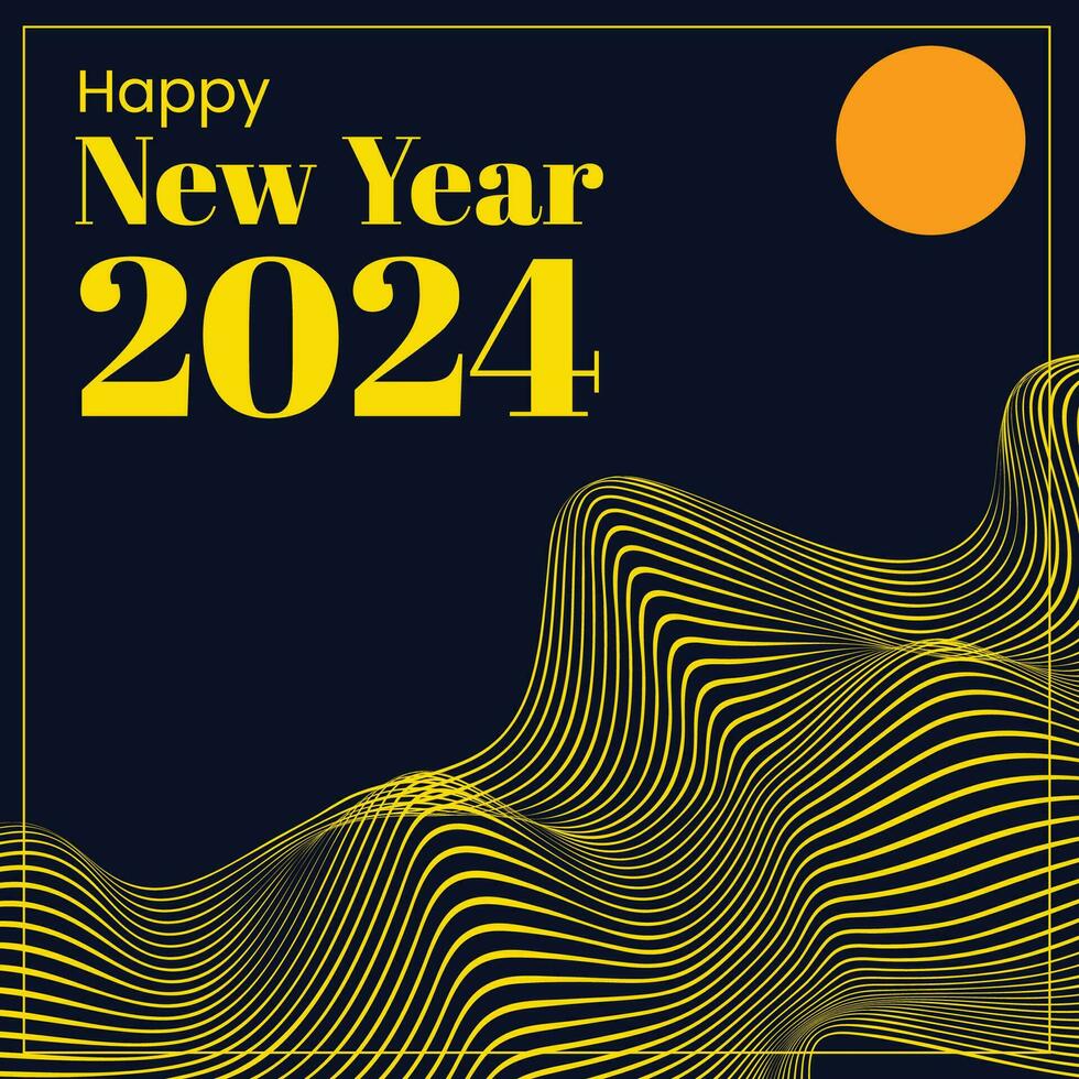 Lycklig ny år 2024 retro stil trogen bakgrund abstrakt vektor
