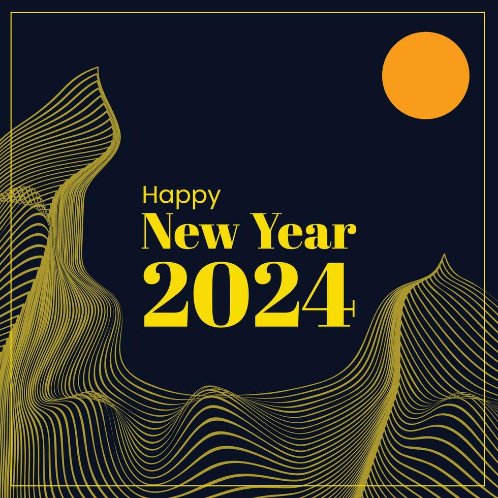 glücklich Neu Jahr 2024 retro Stil futuristisch Hintergrund abstrakt vektor