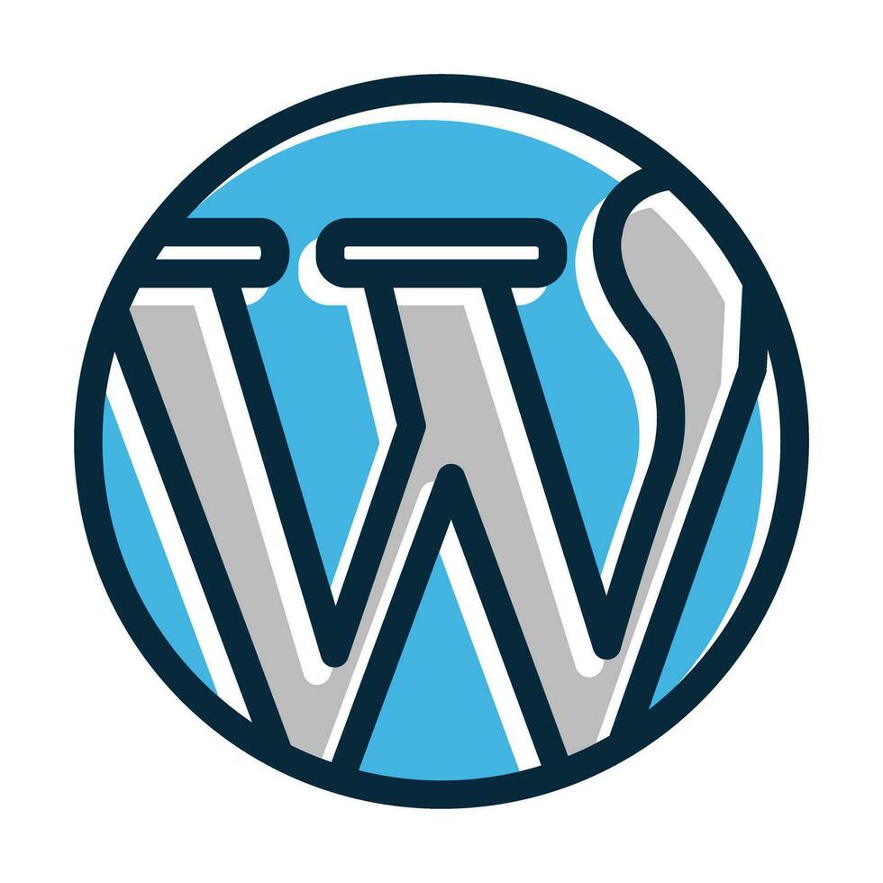 wordpress vektor tjock linje fylld mörk färger