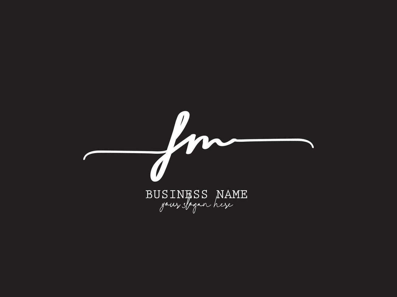 feminin typografi fm logotyp varumärke, lyx fm signatur brev logotyp för din blommig affär vektor