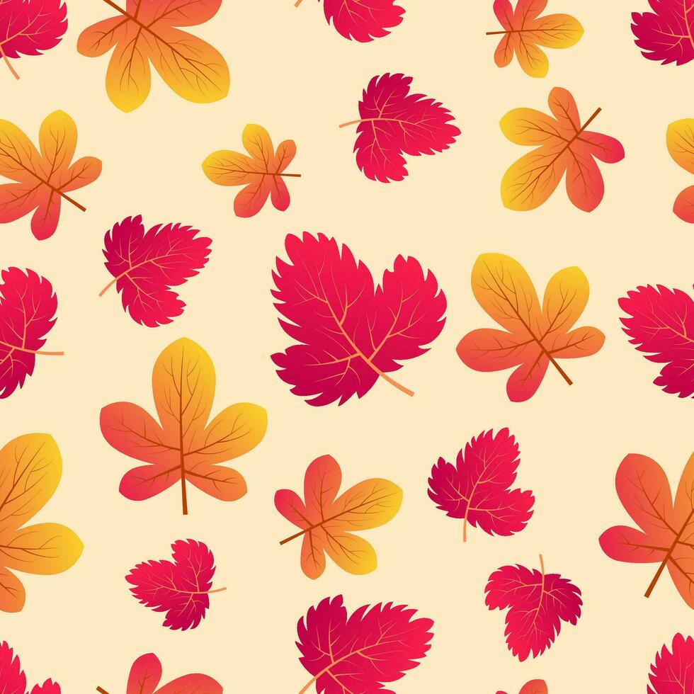 höst sömlös bakgrund med färgrik löv. design för falla säsong affischer, omslag papper och högtider dekorationer. vektor illustration