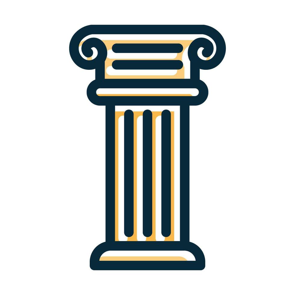 griechisch Säulen Vektor dick Linie gefüllt dunkel Farben