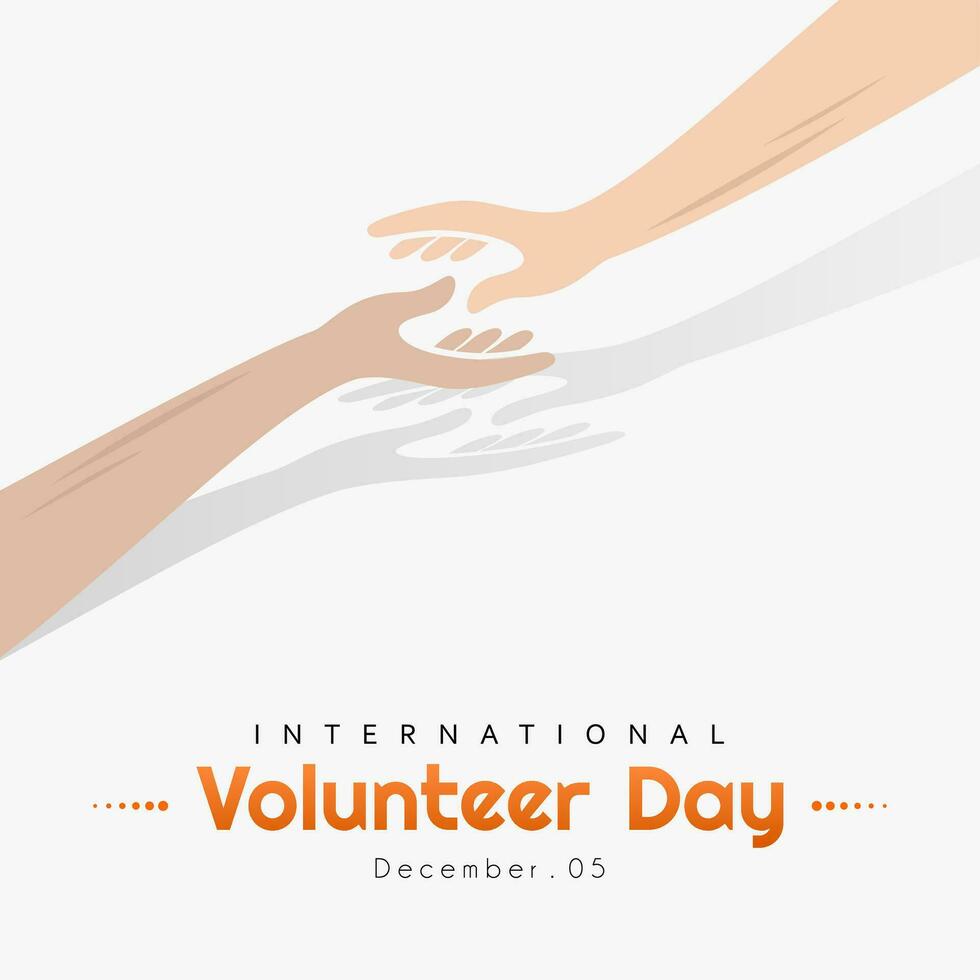 internationell volontär- dag är observerats varje år på december 5. hälsning kort social media posta vektor