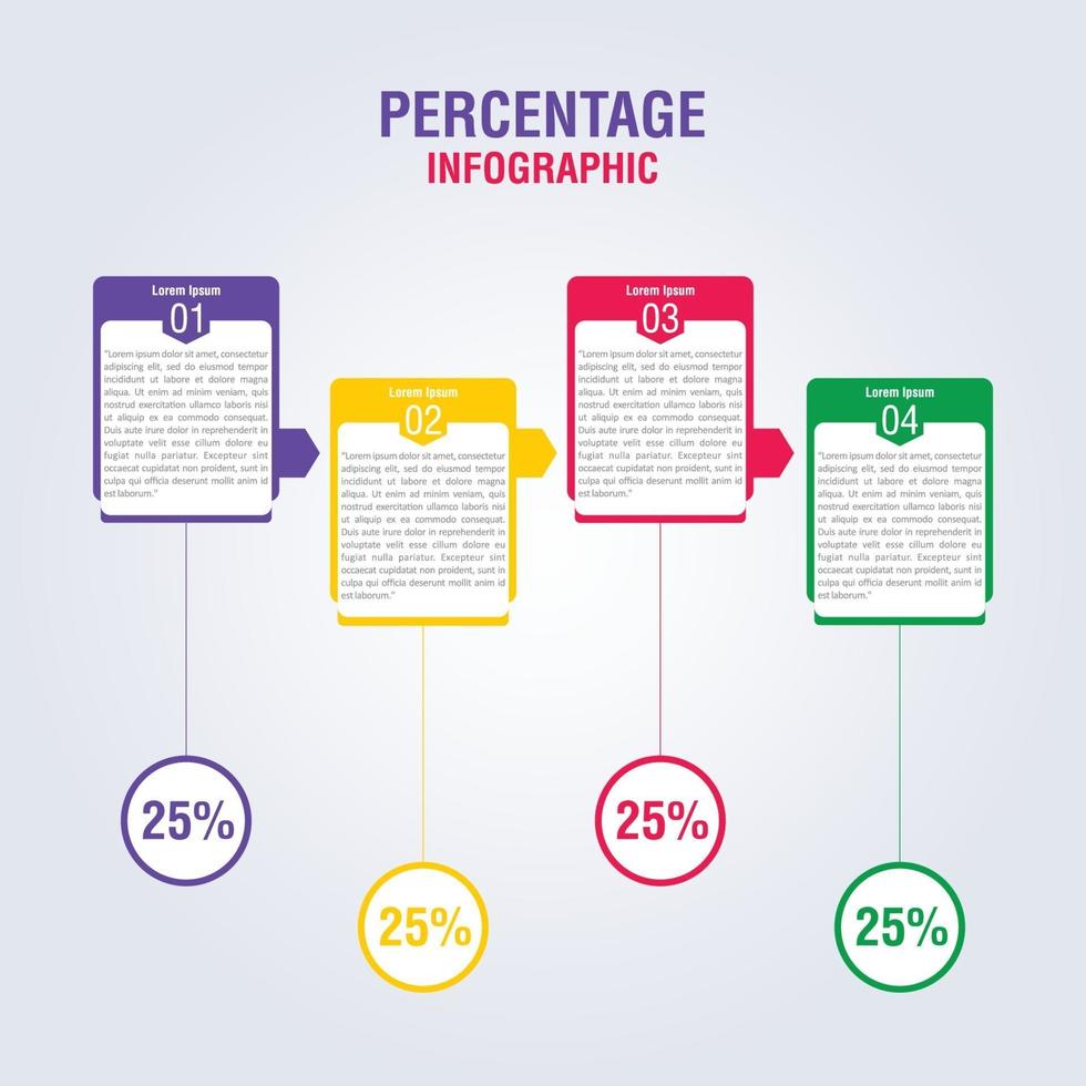 procent infographics tidslinje färgglad design för affärsidé vektor