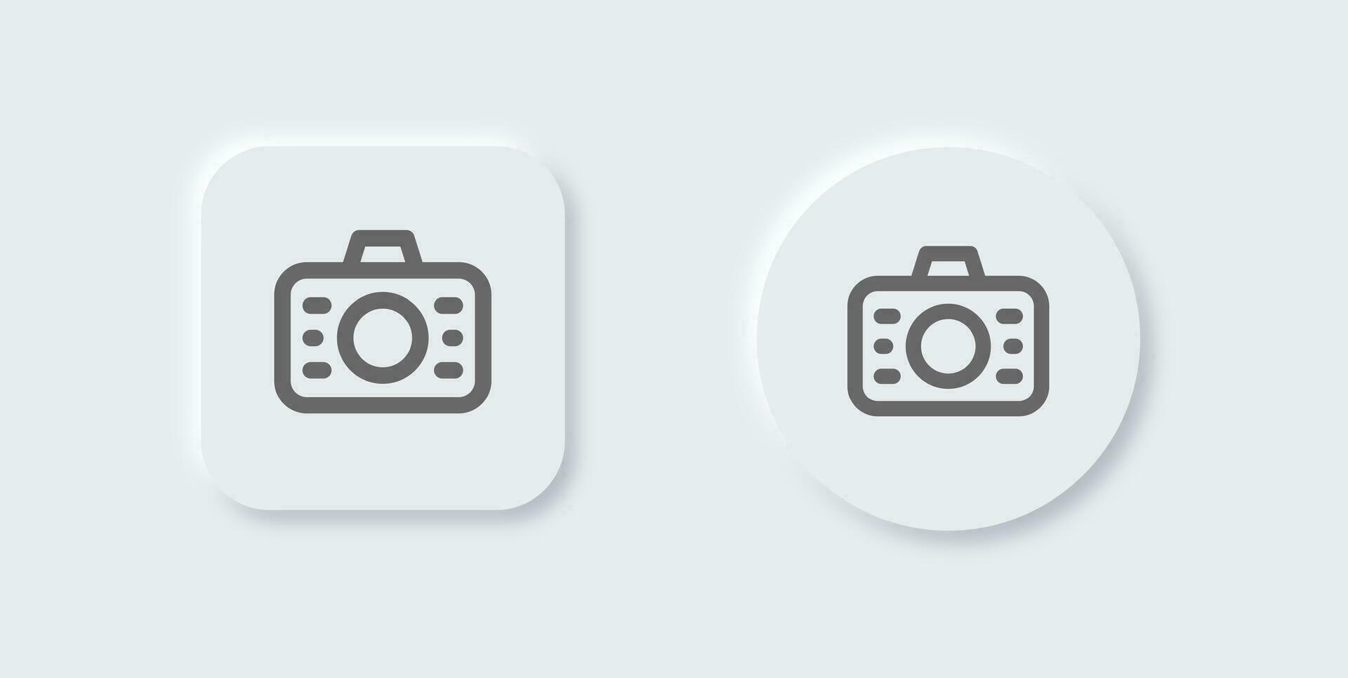 ögonblick linje ikon i neomorf design stil. kamera tecken vektor illustration.