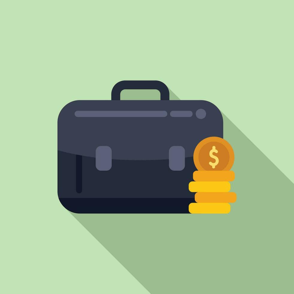 finansiera resväska ikon platt vektor. kort kreditera plånbok vektor