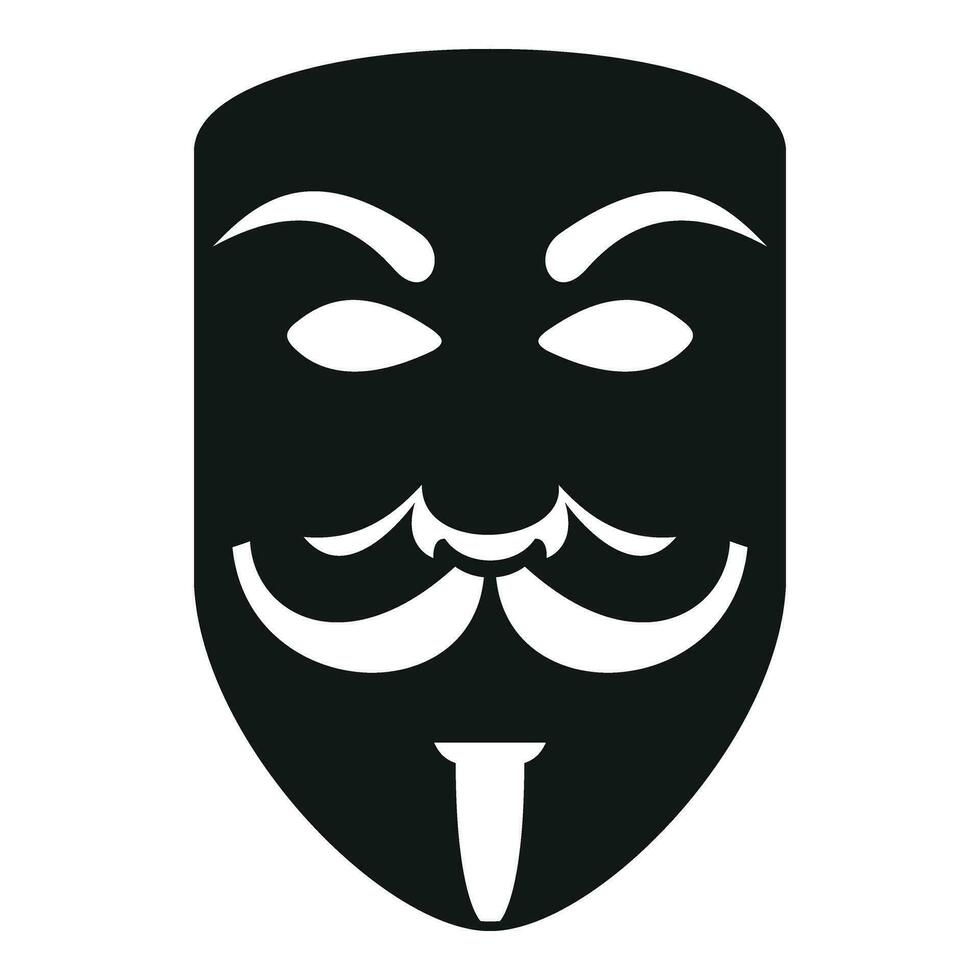 anonym Maske Symbol einfach Vektor. Benutzerbild Gesicht vektor