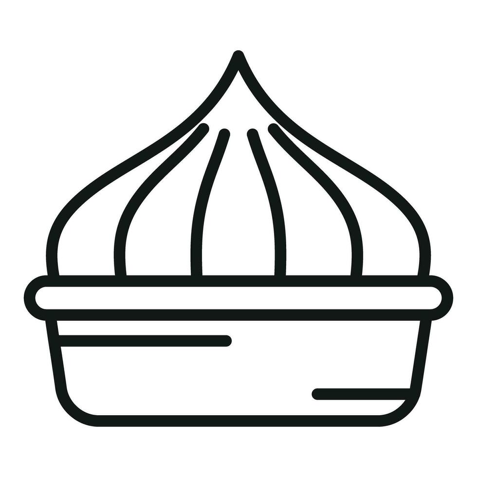 grädde wasabi pott ikon översikt vektor. ört kök måltid vektor