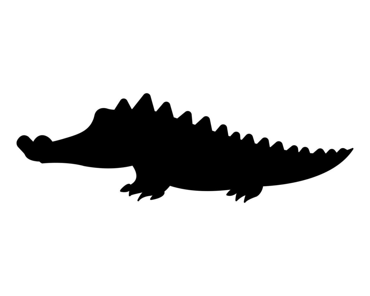 krokodil silhuett ikon illustration mall för många ändamål. isolerat på vit bakgrund vektor