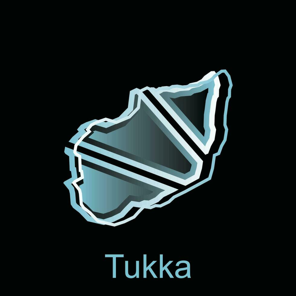 Karta stad av tukka logotyp design, provins av norr sumatra, värld Karta internationell vektor mall med översikt grafisk skiss stil