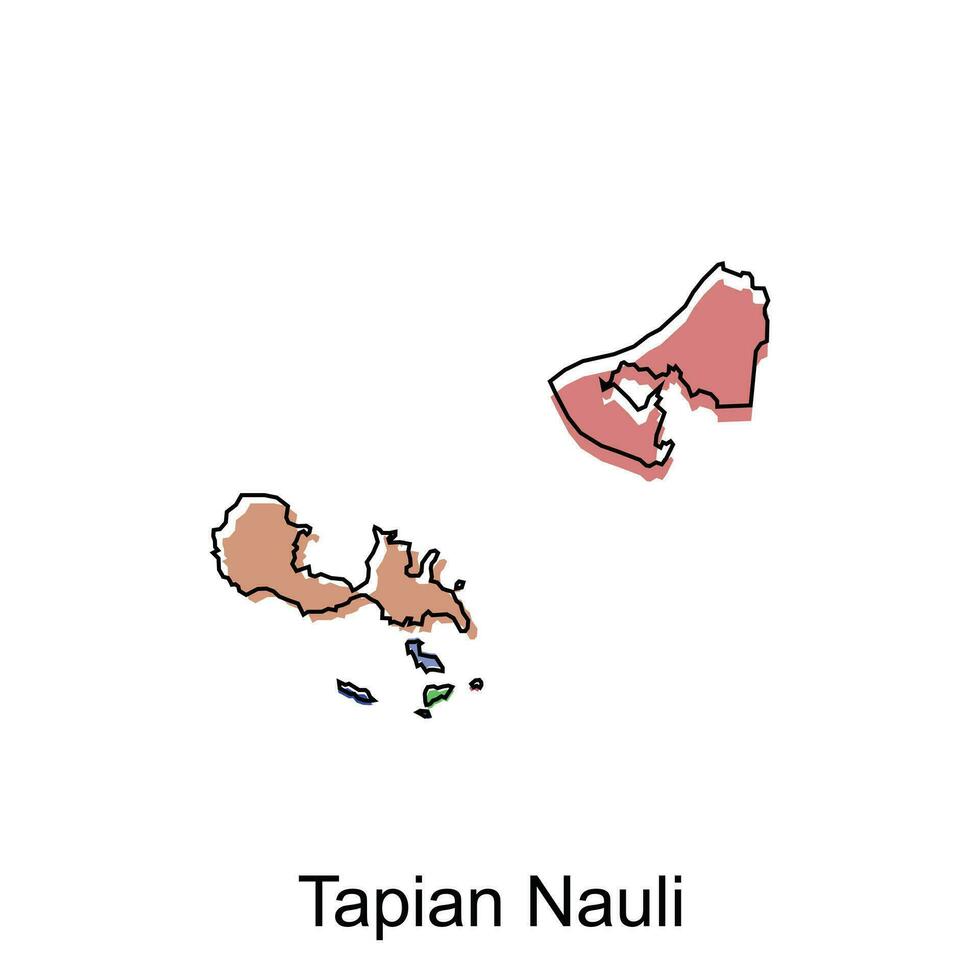 Karta stad av tapian nauli, gränser för din infografik. vektor illustration design mall