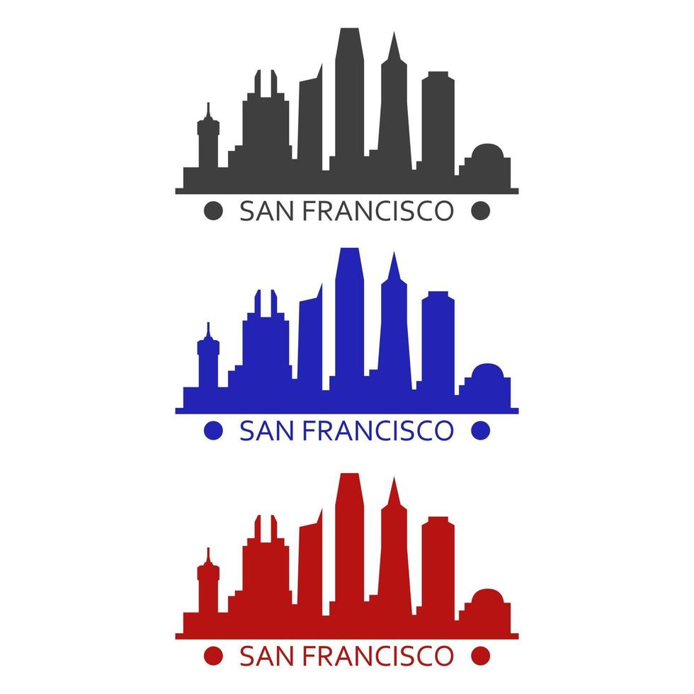 San Francisco Skyline auf weißem Hintergrund dargestellt vektor