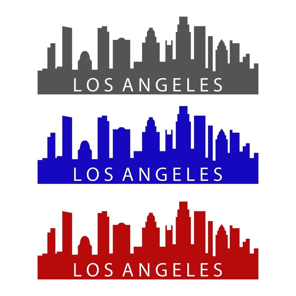 Skyline von Los Angeles auf weißem Hintergrund dargestellt vektor