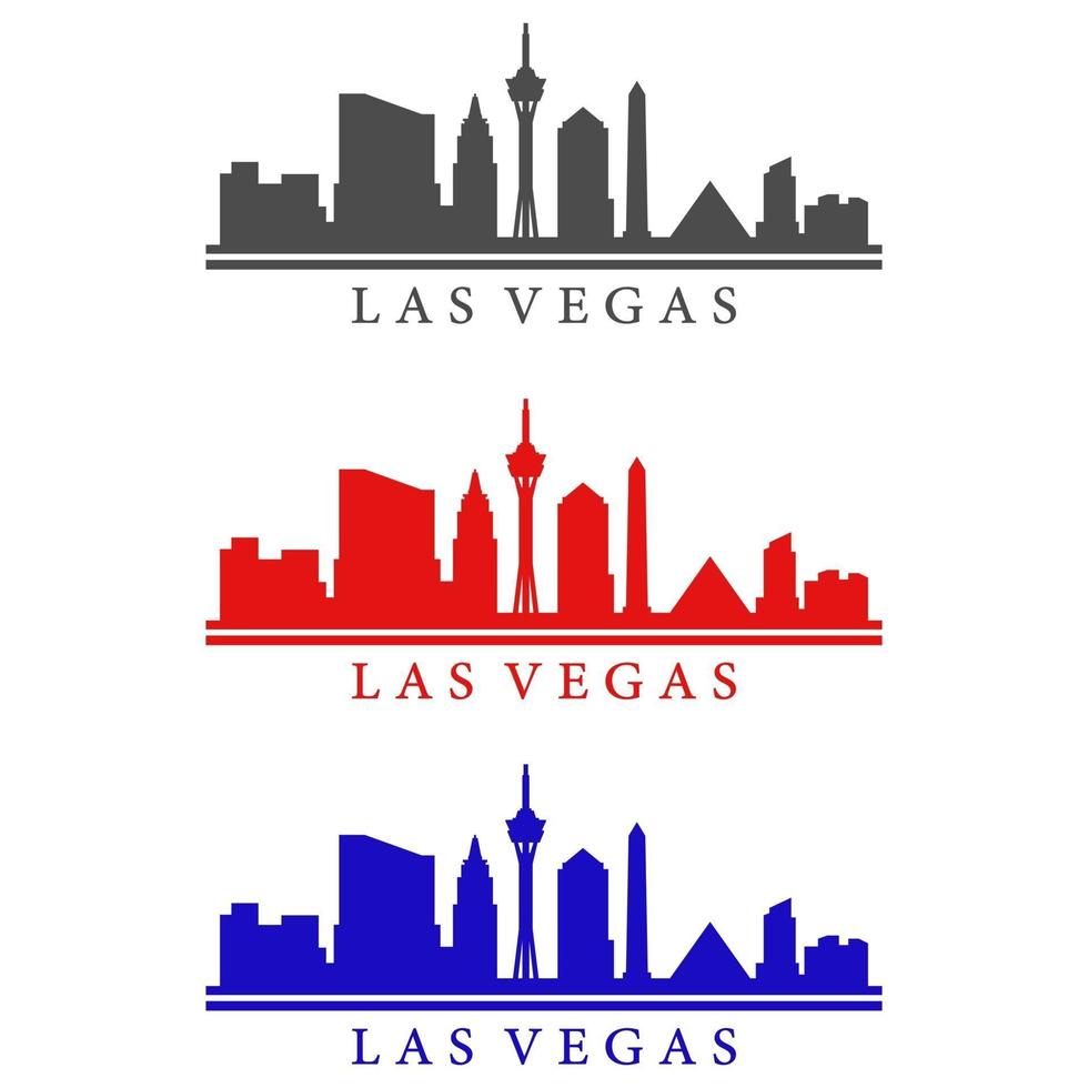Las Vegas skyline illustrerad på vit bakgrund vektor