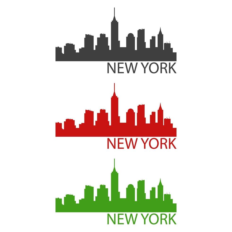 Skyline von New York auf weißem Hintergrund dargestellt vektor