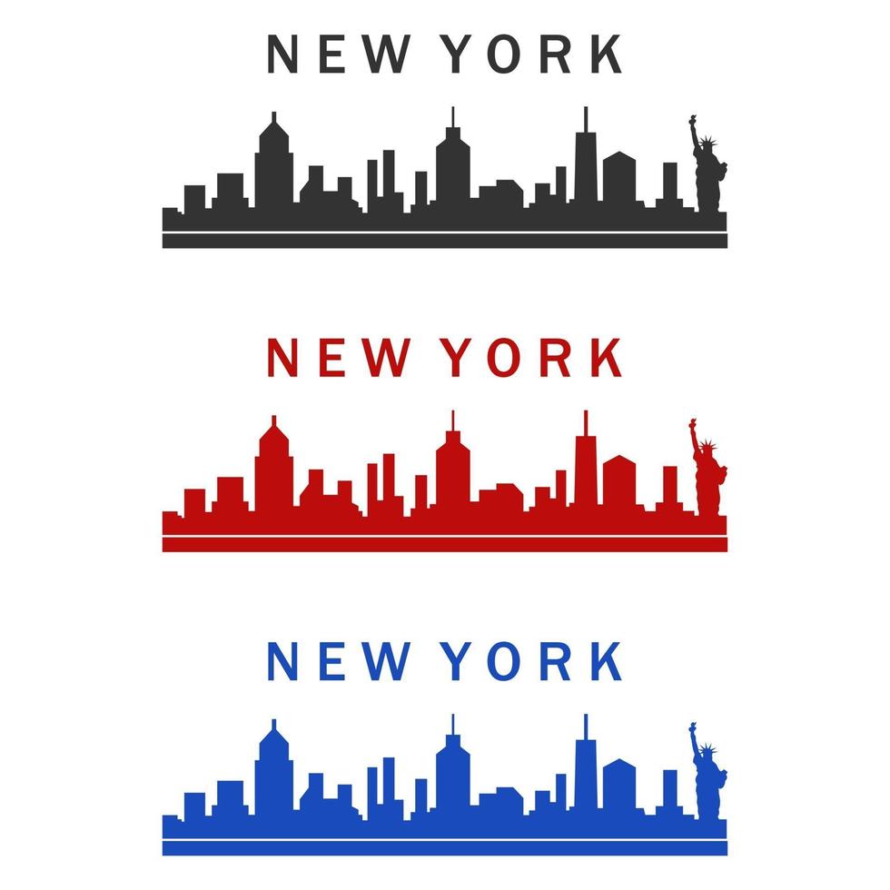 new york skyline illustrerad på en vit bakgrund vektor
