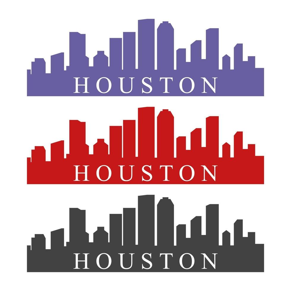 Skyline von Houston auf weißem Hintergrund dargestellt vektor