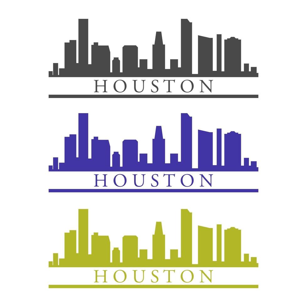 Houston skyline illustrerad på vit bakgrund vektor