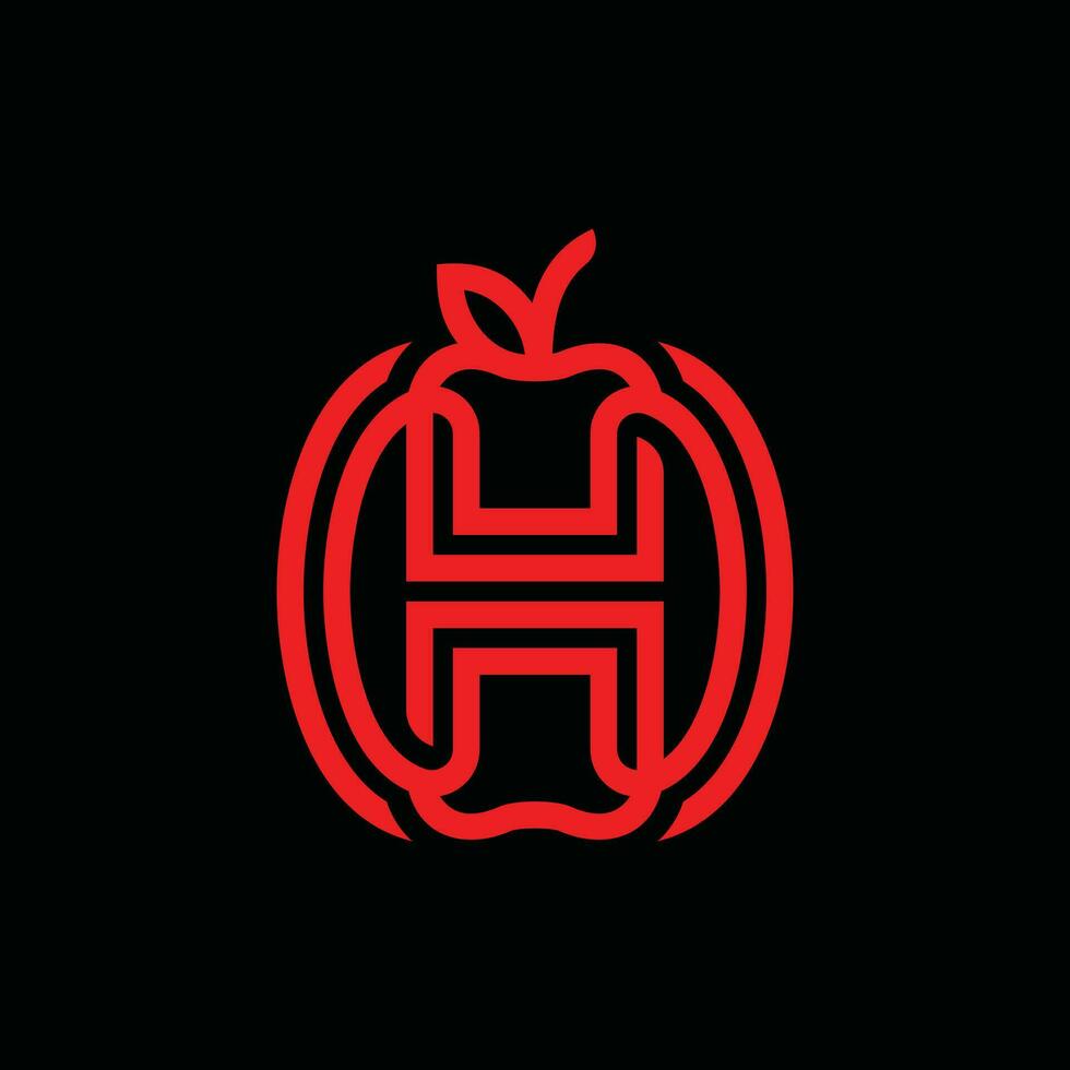 Brief h Apfel Obst Linie modern Logo Design Vorlage, Vektor Elemente zum natürlich Anwendung, Ökologie Präsentation, Geschäft Karte