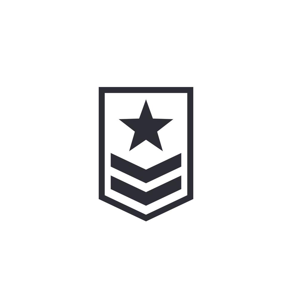 militärisches Rangsymbol auf weiß vektor