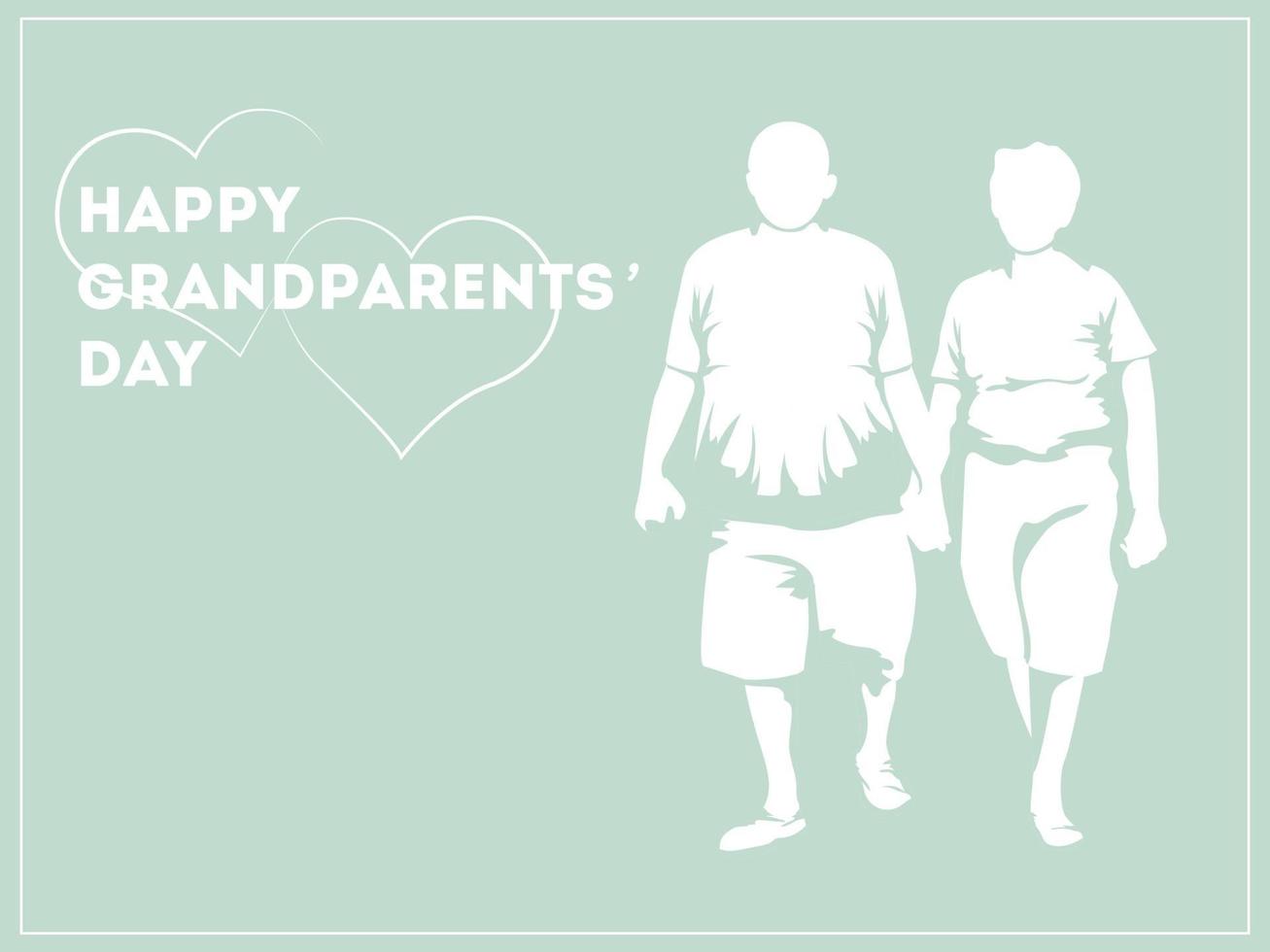 glad morföräldrar dag gratulationskort. lyckligt pensionerade par vektor